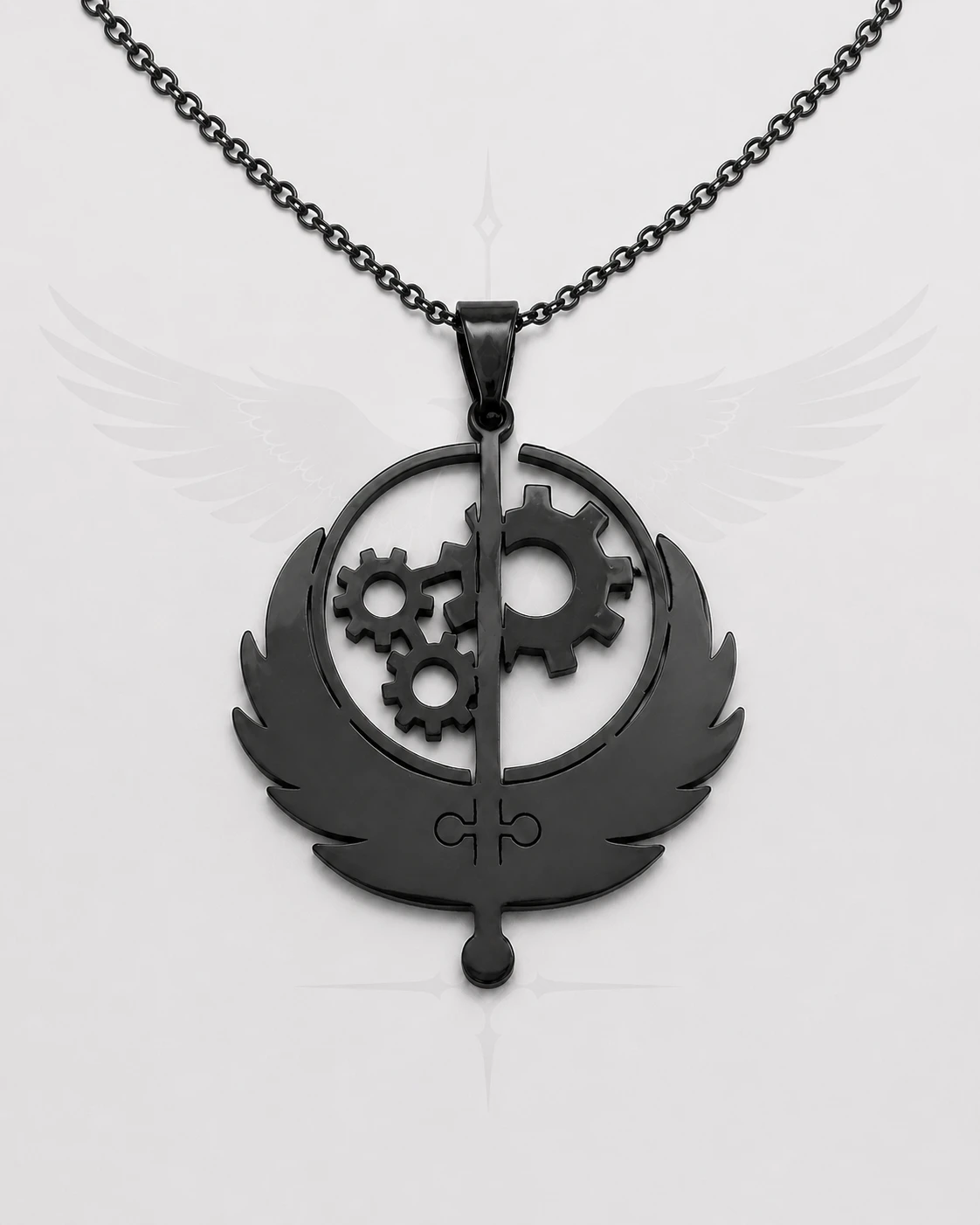 Чорний кулон “Brotherhood of Steel” на ланцюжку